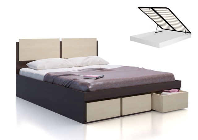 Кровать   "СВ-66" «Арт-Сити» (Карина) с подъемным механизмом и ящиками для белья