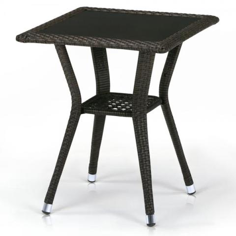 Плетеный стол и "T25-W53-50x50 Brown"